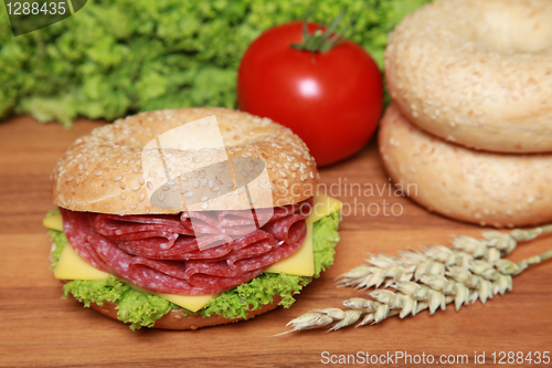 Image of Bagel with salami