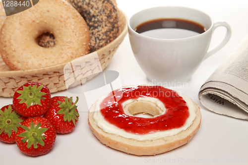 Image of Breakfast with bagels