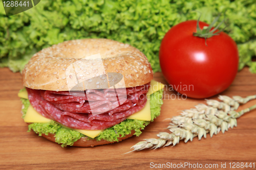 Image of Bagel with Salami