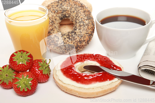 Image of Breakfast with fresh bagels