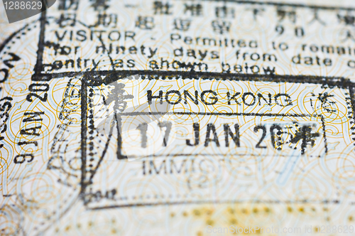 Image of passport stamps from hong kong