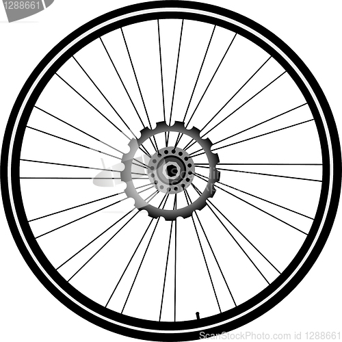 Image of bike wheel isolated on white