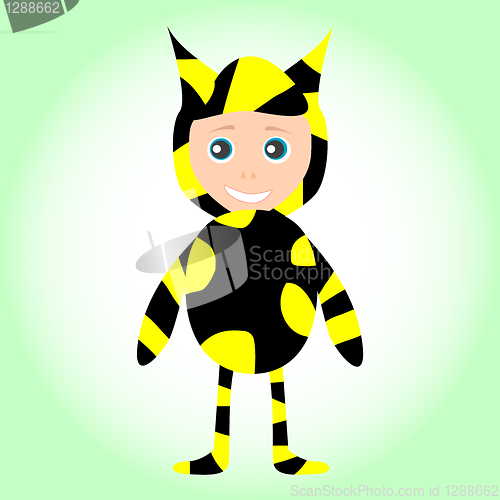 Image of Cute little baby boy wearing funny bee costume