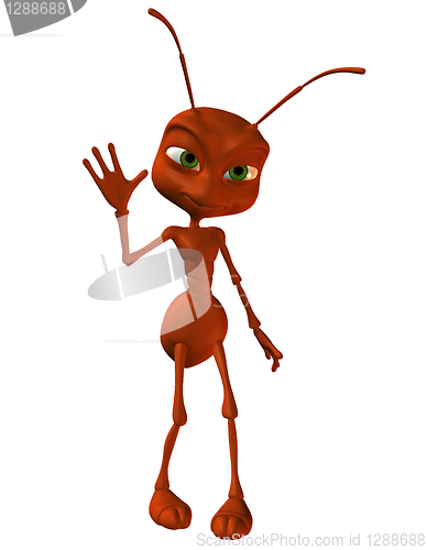 Image of friendly little red ant