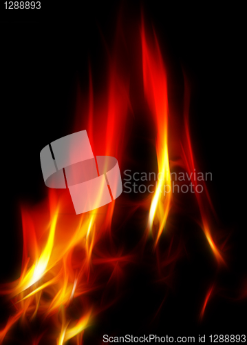 Image of abstract hot fire on black