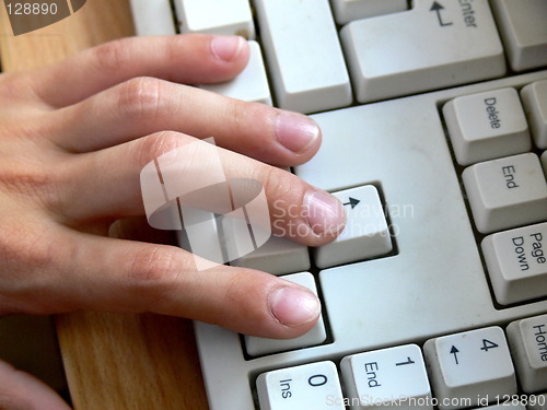 Image of Hand on keyboard