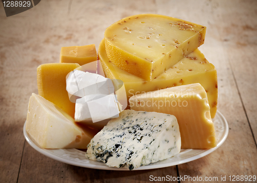 Image of cheese on white plate