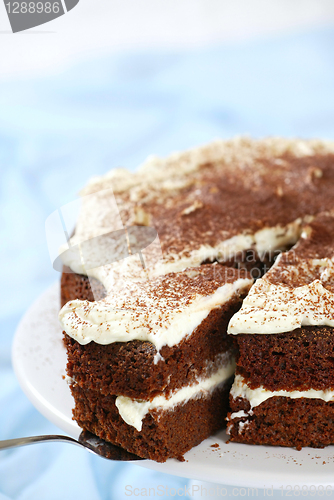 Image of chocolate cake with mascarpone cream