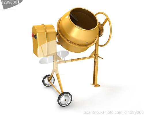 Image of Clean new yellow concrete mixer