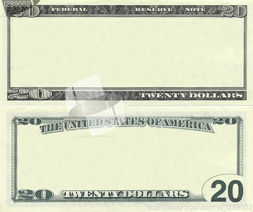Image of Clear 20 dollar banknote pattern