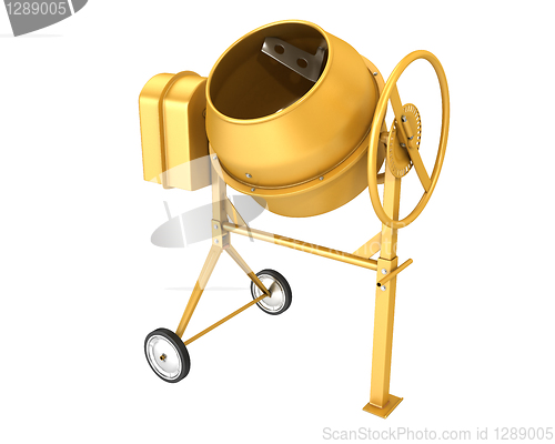 Image of Clean new yellow concrete mixer