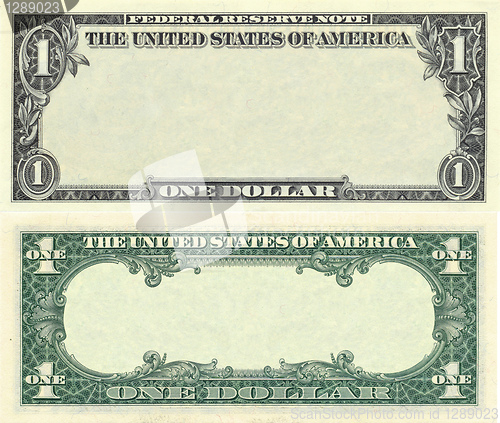 Image of Clear 1 dollar banknote pattern 