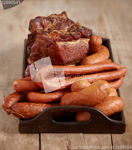 Image of smoked meat and sausages