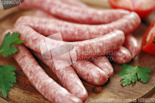 Image of fresh raw sausages