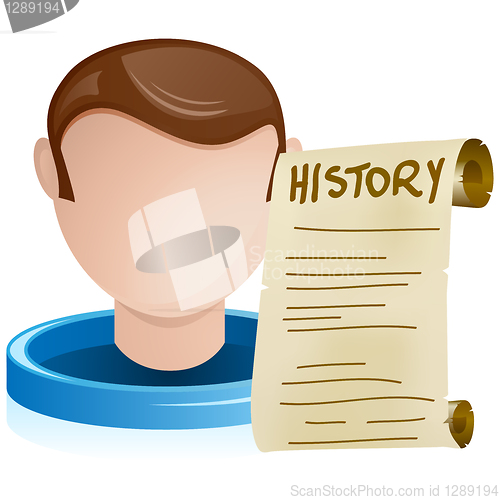 Image of Man Head with History Old Paper