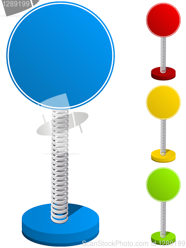 Image of Set of Colorful Text Box on Metal Spring
