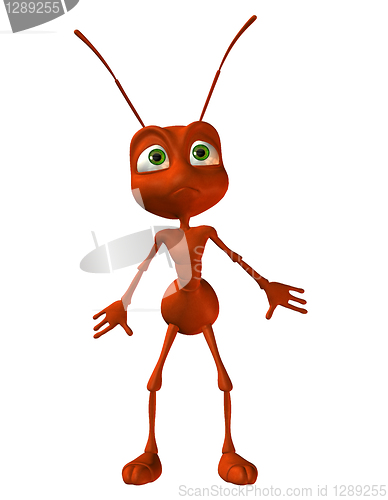 Image of little surprised ant