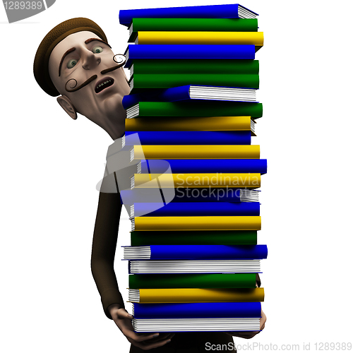 Image of Teacher carryng a pack of books