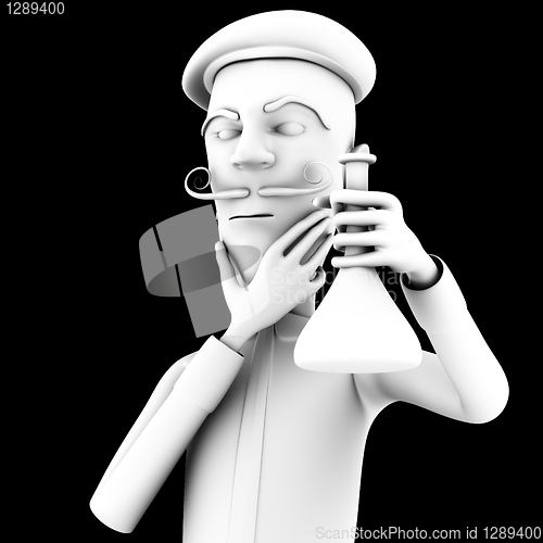 Image of Teacher thinking about liquid in test tube