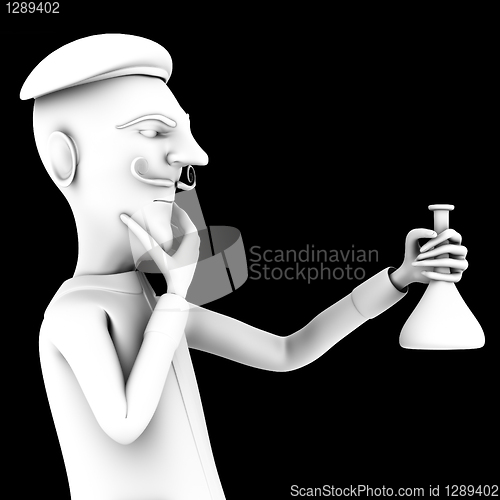 Image of Teacher thinking about liquid in test tube