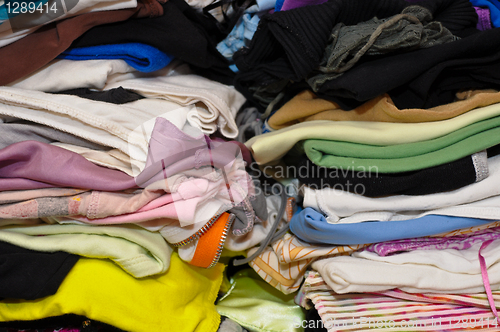 Image of pile of colorful clothes