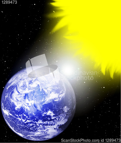 Image of earth and sun