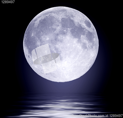 Image of Full moon image with water