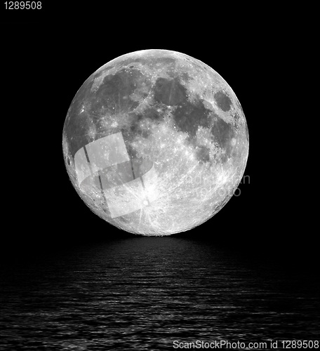 Image of Full moon image with water