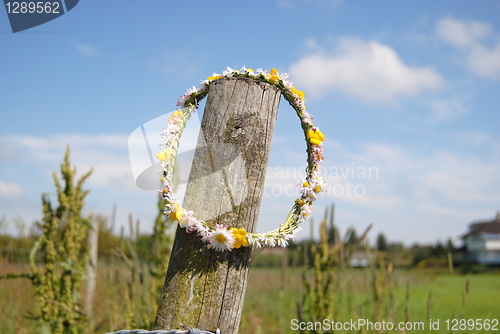 Image of garland on fence