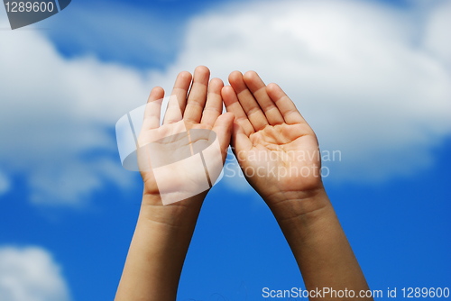 Image of kids hands in the air