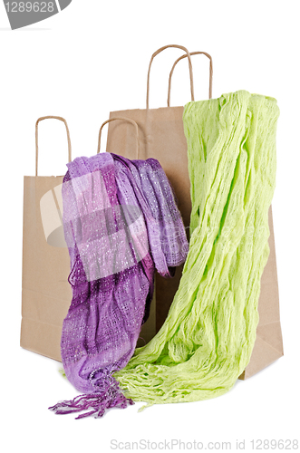 Image of Shopping bags with scarves