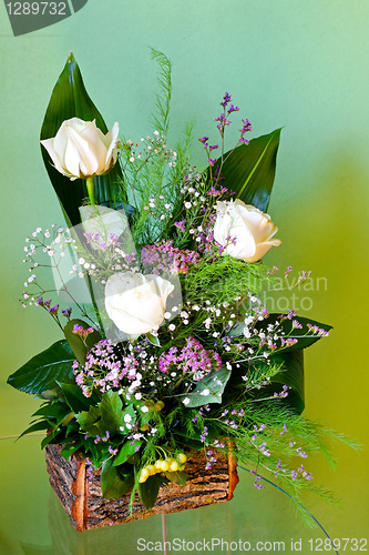 Image of White rose arrangement