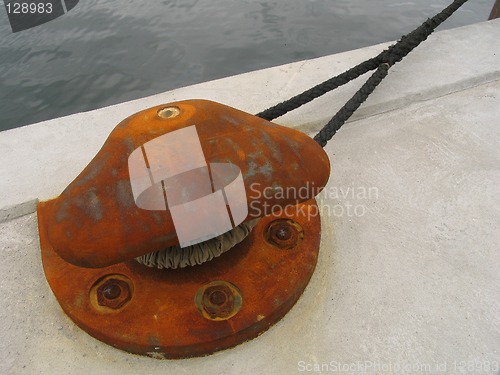 Image of Big rusty bollard