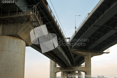 Image of Elevated express way and subway line
