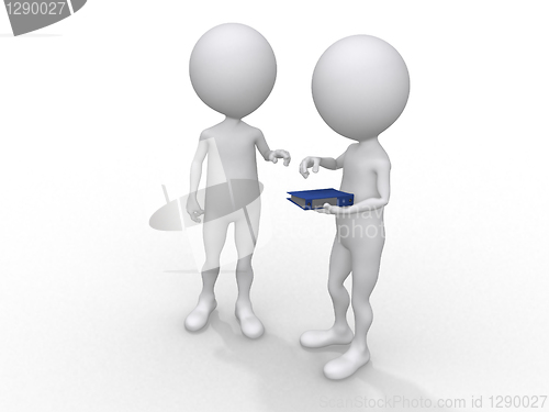 Image of 3d rendered illustration of two business guys 