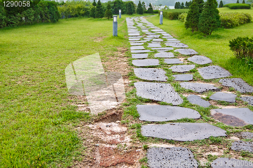 Image of Paved park track on the lawn