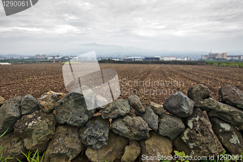 Image of Dry stone wall in korean countryside