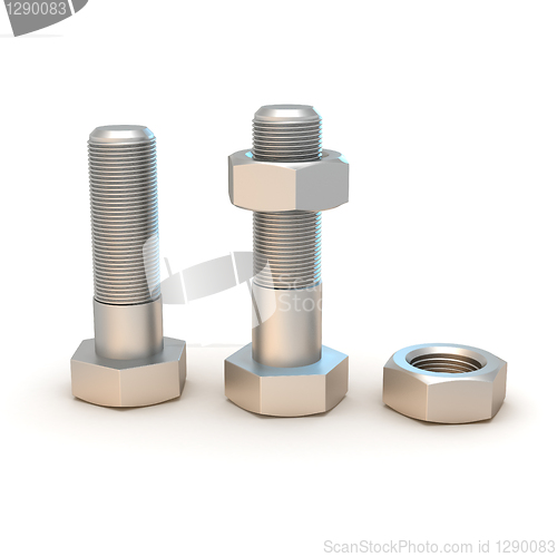 Image of Two bolts and two nuts