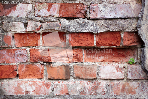 Image of fragment of old brick wall
