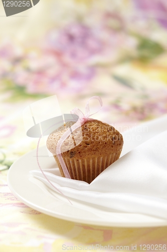 Image of muffin on white plate