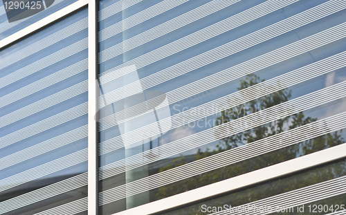Image of reflected in the glass facade