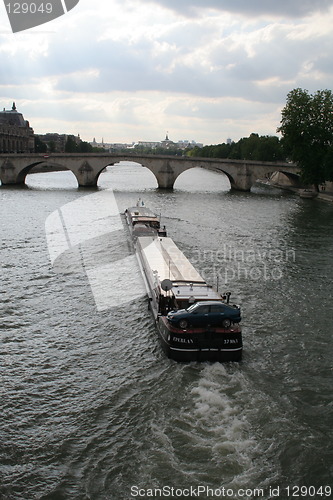 Image of Barge on river Seine