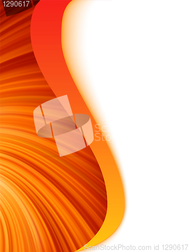 Image of Orange red and white abstract wave burst. EPS 8