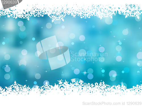 Image of Blue background with snowflakes. EPS 8