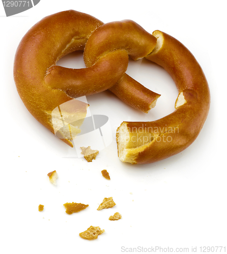 Image of Two pretzel pieces.