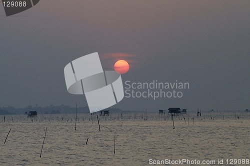 Image of Cloudy sunset at Gulf of Siam