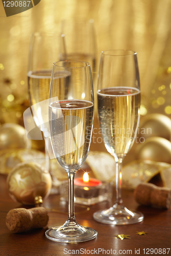 Image of christmas champagne