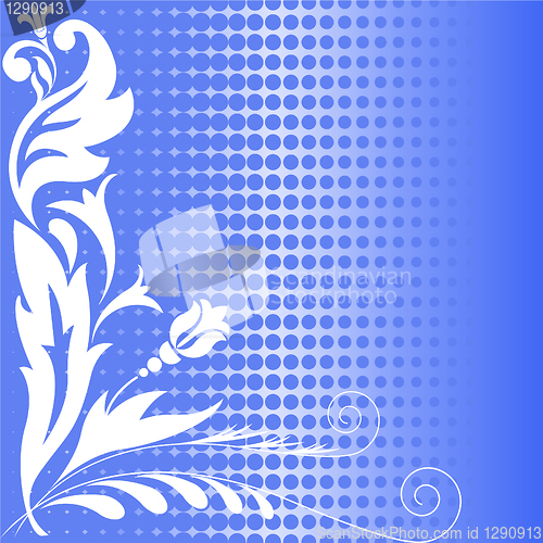 Image of halftone blue flowers