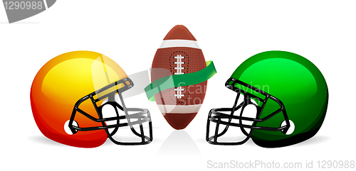 Image of american football ball and helmet vector