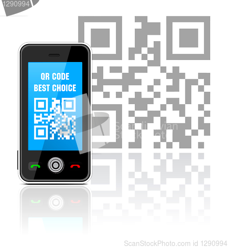 Image of Cell phone with QR code